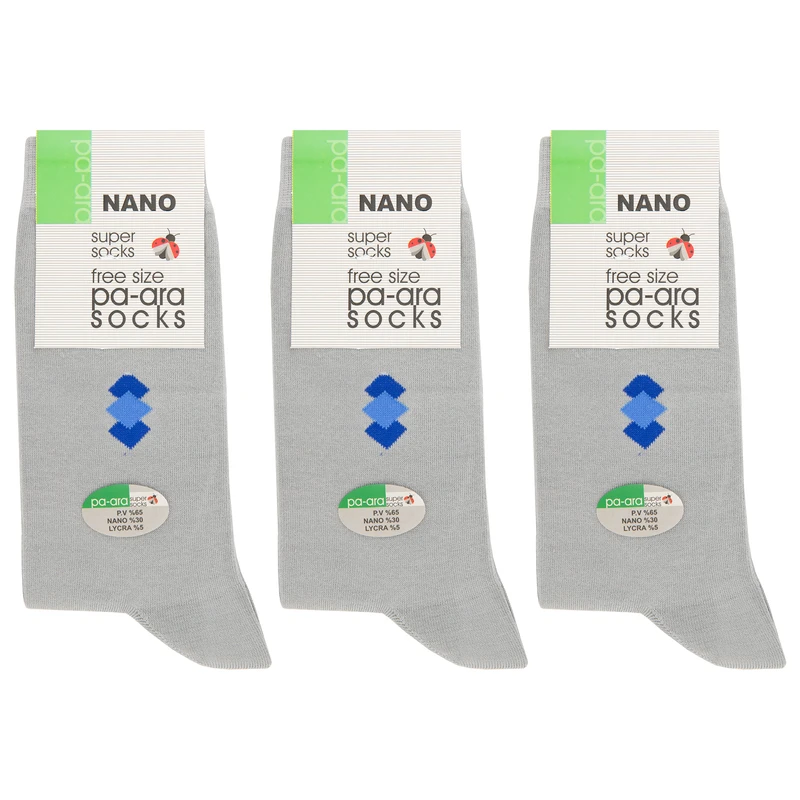 جوراب ساق بلند مردانه پاآرا مدل نانو 30 کد 1076 بسته 3 عددی