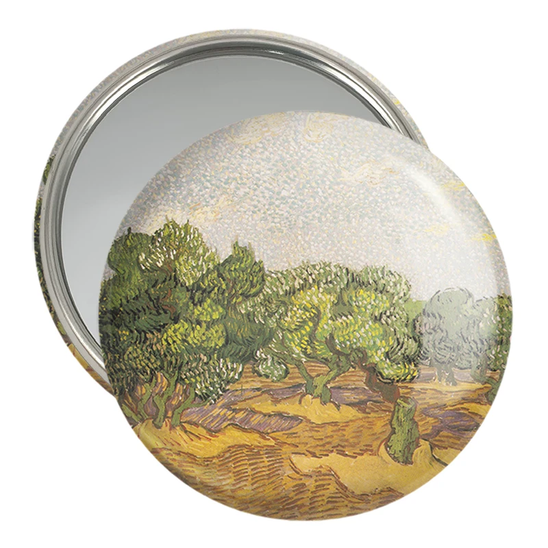 آینه جیبی خندالو مدل درختان زیتون ونسان ونگوگ (Van Gogh) کد 36801