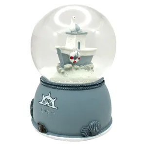 گوی موزیکال مدل کوکی  Sea Love طرح قایق و پرنده دریایی کد KA89158-12