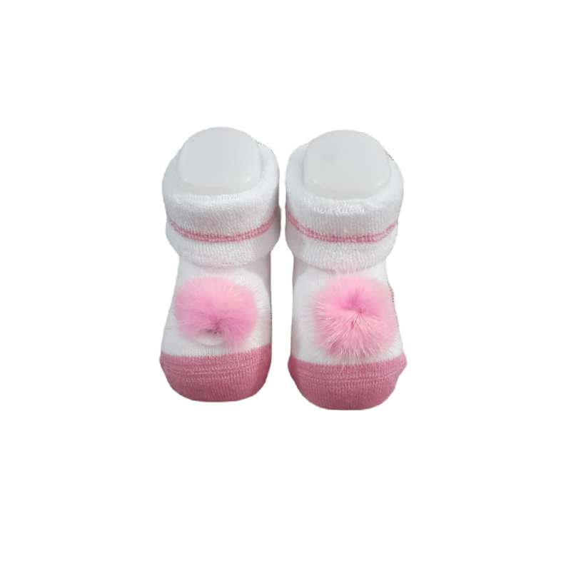 جوراب نوزادی مدل عروسکی حوله ای LB SANTA 304