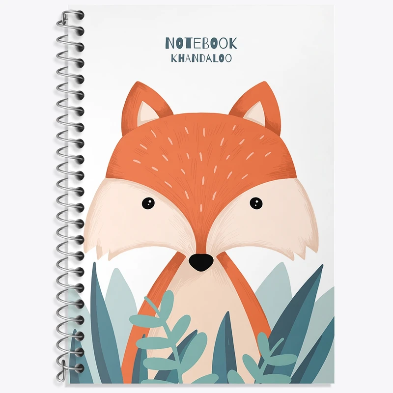 دفتر زبان 50 برگ خندالو مدل دو خط طرح روباه کیوت کد N1300