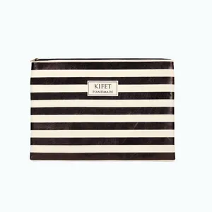 پوشه زیپ‌دار کیفت مدل جئومتریک راه راه سایز A4