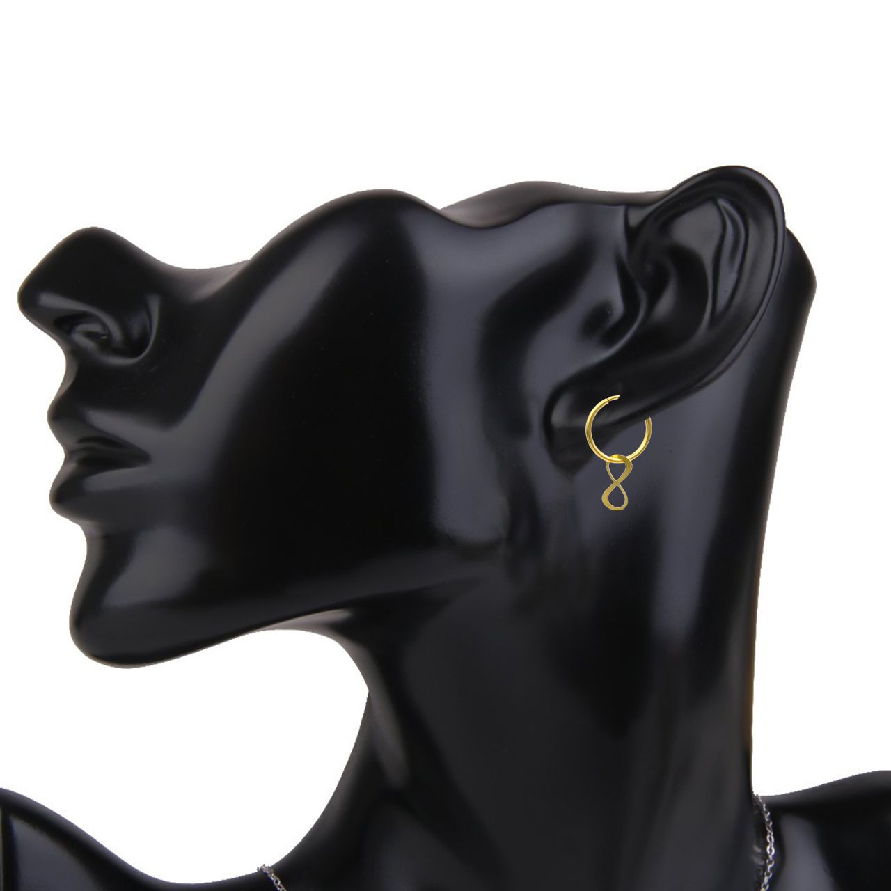 گوشواره طلا 18 عیار زنانه کاپانی مدل بی نهایت کد KE017 -  - 2