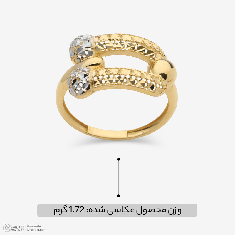 انگشتر طلا 18 عیار زنانه با طرح تیفانی گالری طلا و جواهر هانی مدل amg1977 - 5