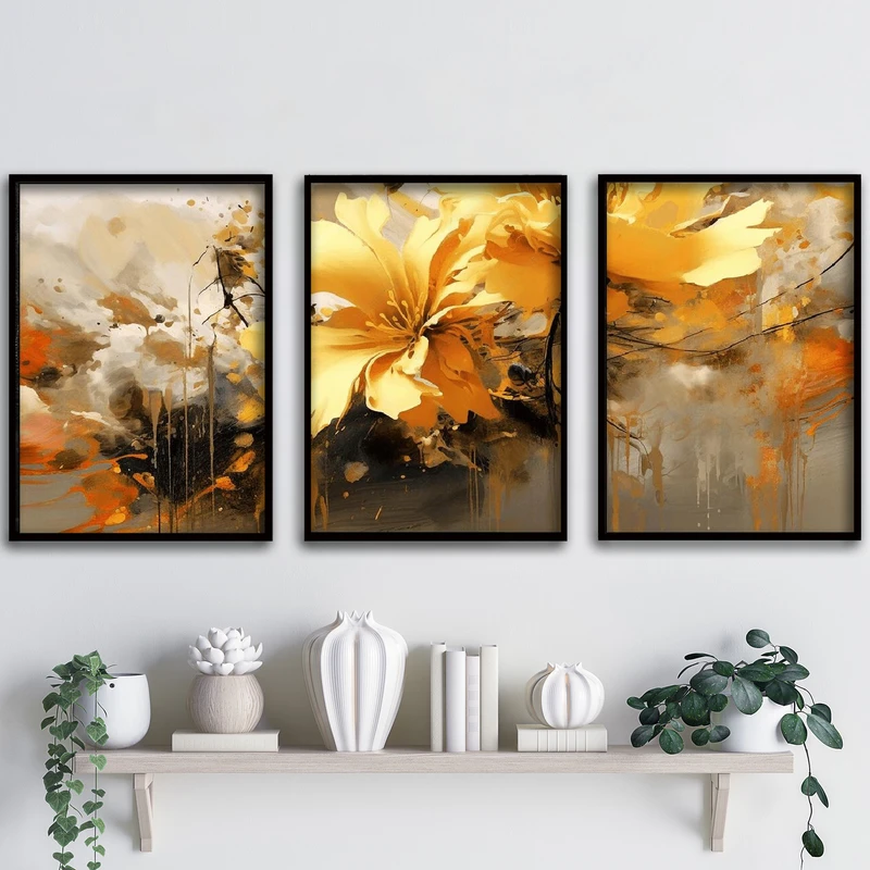 تابلو آتریسا طرح آبستره مدل ATA39 مجموعه 3 عددی 