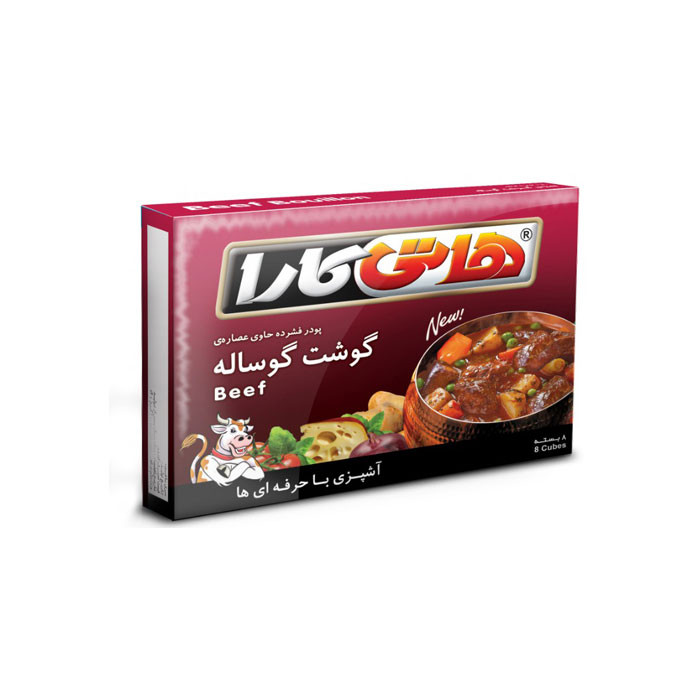 پودر فشرده حاوی عصاره گوشت گوساله هاتی کارا - 80 گرم بسته 6 عددی