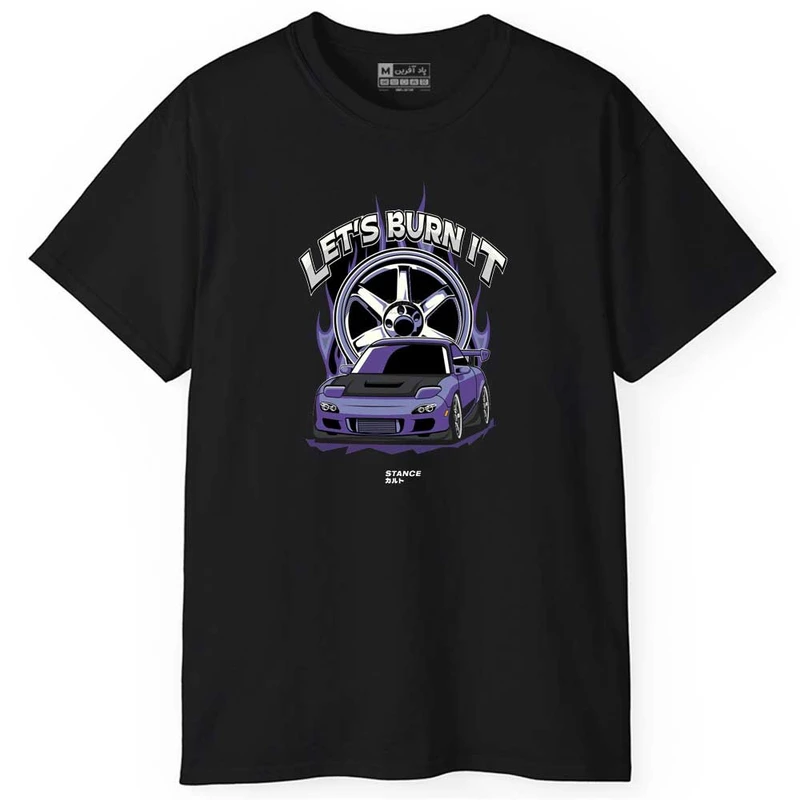 تی شرت آستین کوتاه مردانه پاد آفرین مدل اسپرت طرح ماشین کد 01104