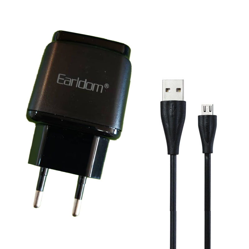 شارژر دیواری ارلدام مدل ES-124 به همراه کابل تبدیل MicroUSB