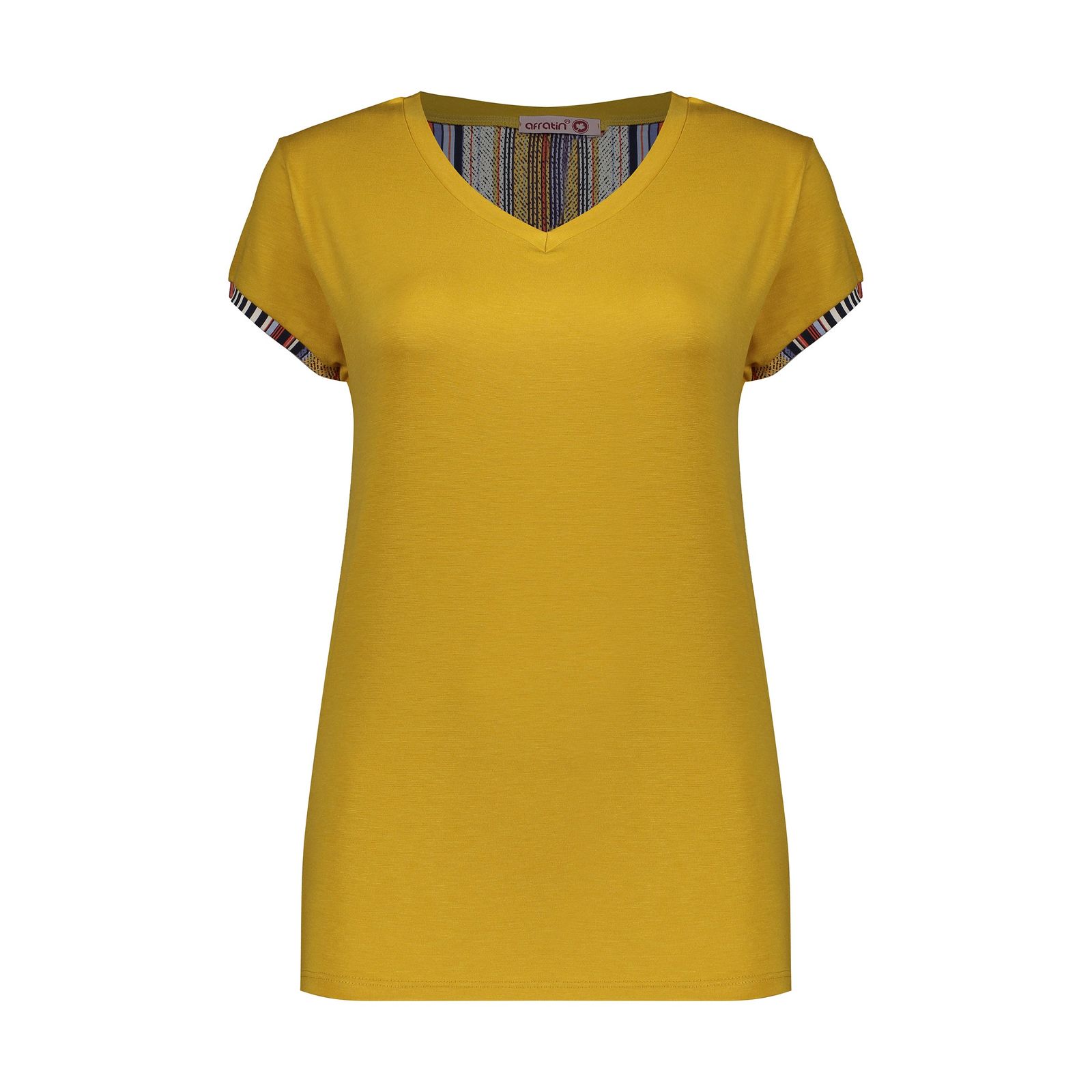 تی شرت آستین کوتاه زنانه افراتین مدل 6572 رنگ خردلی -  - 1