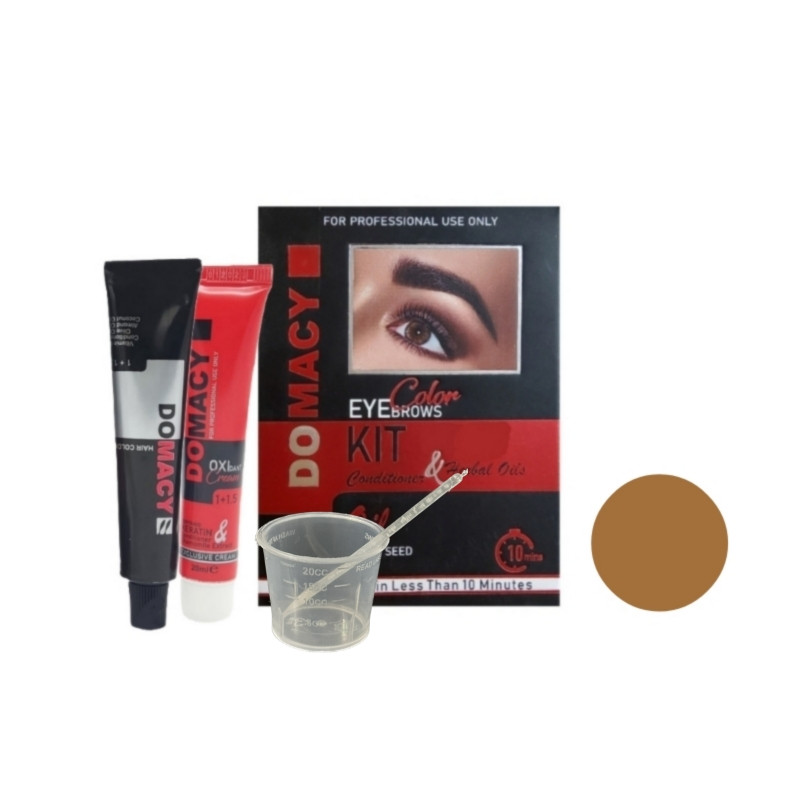 کیت رنگ ابرو دوماسی شماره 9 حجم 15 میلی لیتر رنگ کاراملی