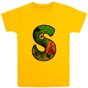 تی شرت آستین کوتاه دخترانه مدل D165 S رنگ زرد