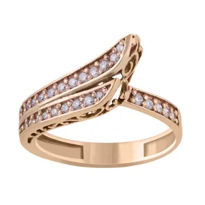 انگشتر طلا 18 عیار زنانه جواهری سروری مدل 10257