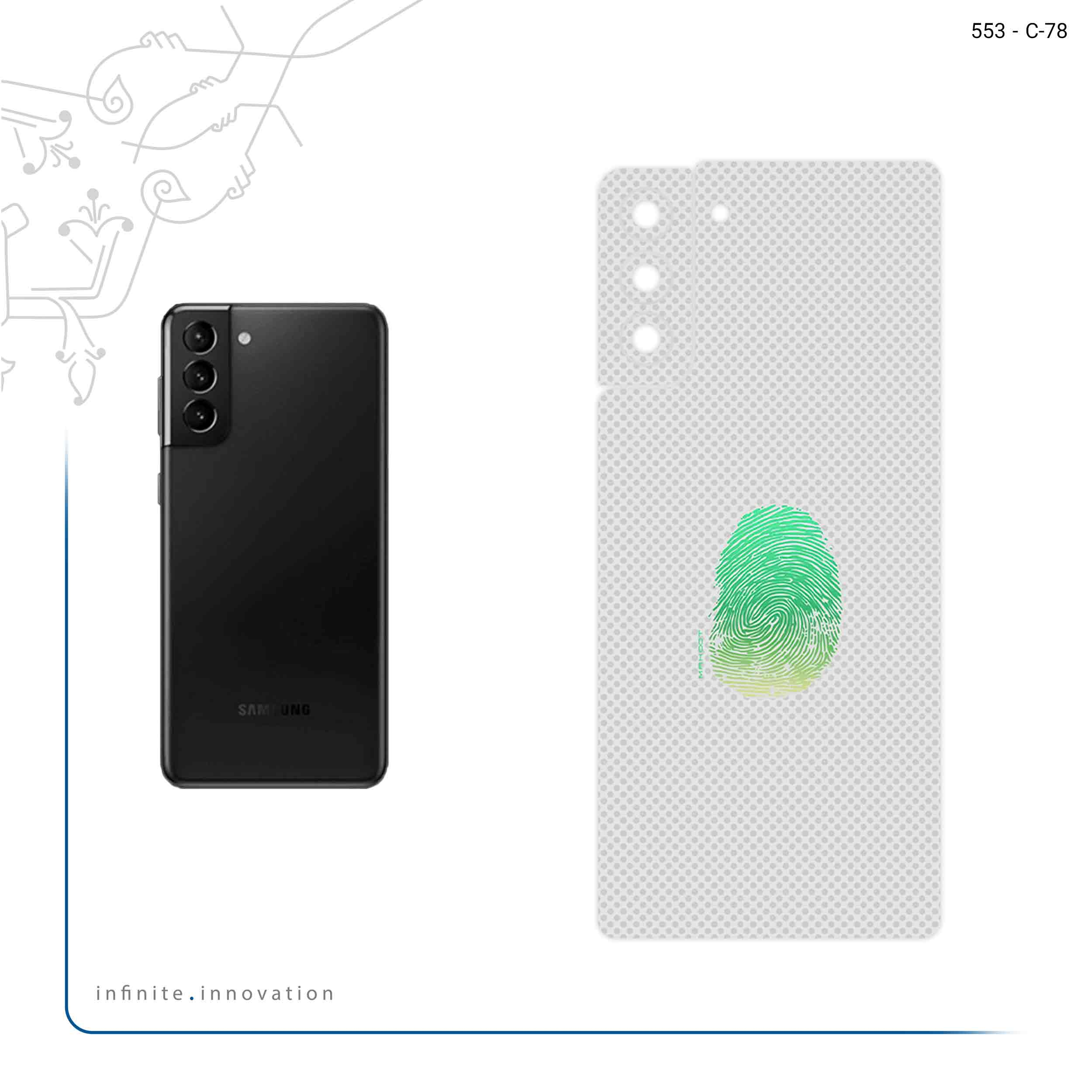برچسب پوششی ماهوت مدل Minimal Fingerprint مناسب برای گوشی موبایل سامسونگ Galaxy S21 Plus 5G