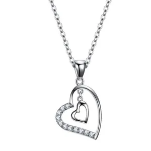 گردنبند نقره زنانه قیراط طرح قلب کد GH4249