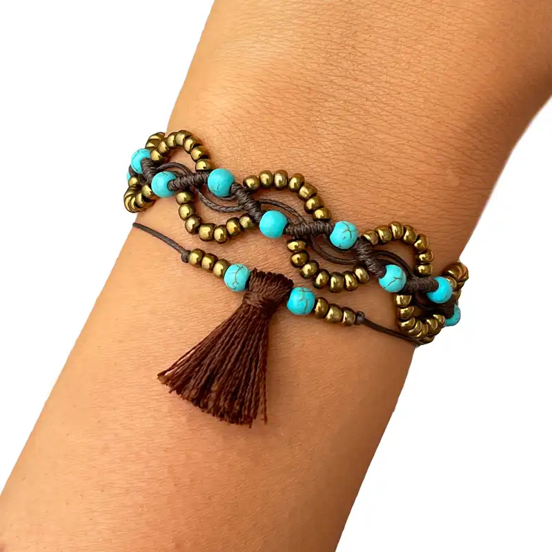 نیم ست زنانه دل تافته مدل چرمی میکرو مکرومه کد Del_AB01 مجموعه سه عددی