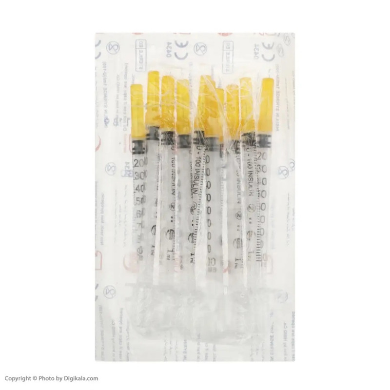 سرنگ 1 سی سی انسولین سها مدل 10M بسته 50 عددی