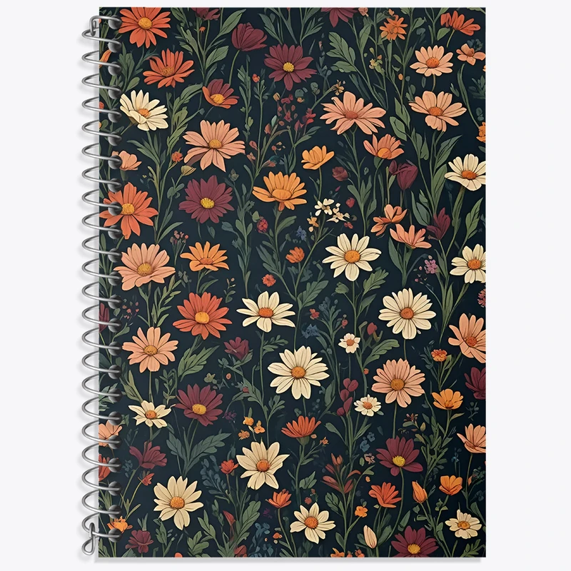 دفتر زبان 50 برگ خندالو مدل سه خط طرح گل گلی کد N2901