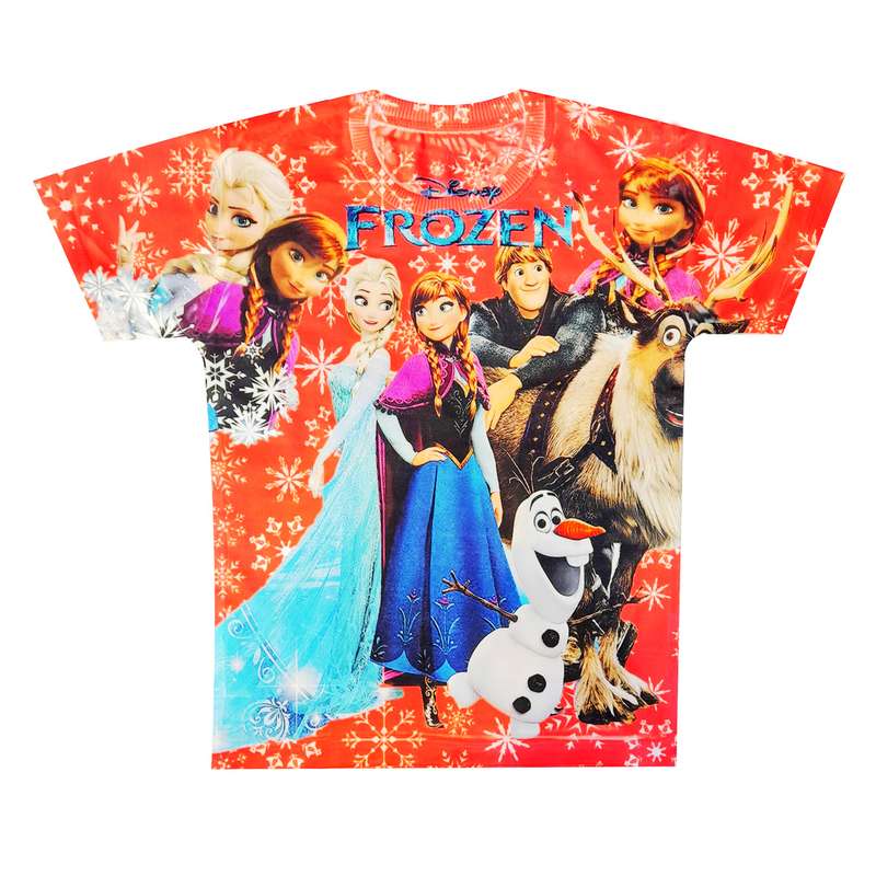 تی شرت دخترانه طرح السا و آنا کد X130