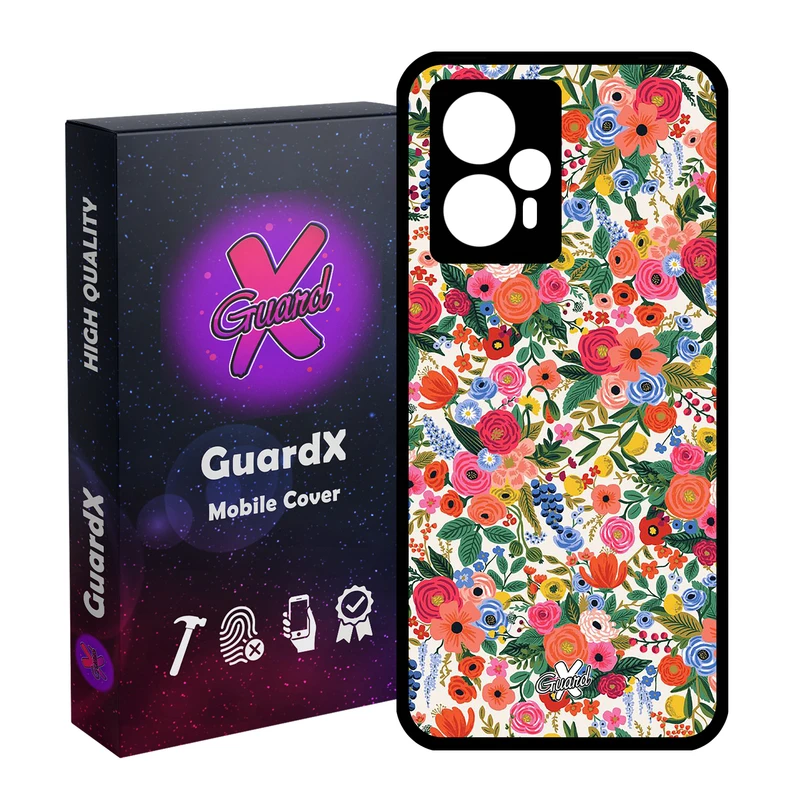 کاور گارد ایکس طرح گل مدل Glass10247 مناسب برای گوشی موبایل شیائومی Poco F5/Redmi Note 12 Turbo