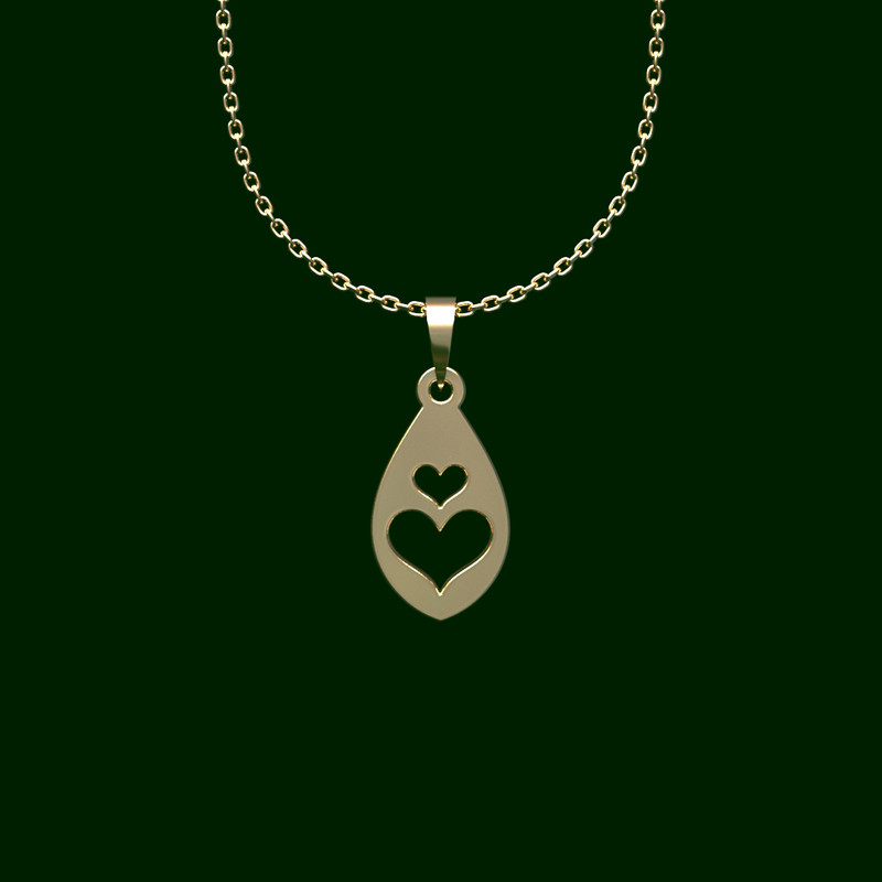 گردنبند طلا 18 عیار زنانه مدوپد مدل قلب کد QQ2-1-1137