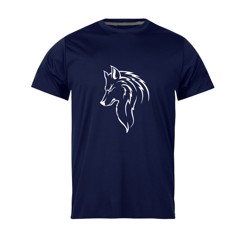 تی شرت آستین کوتاه مردانه مدل wolf_N1_0163 رنگ سرمه ای