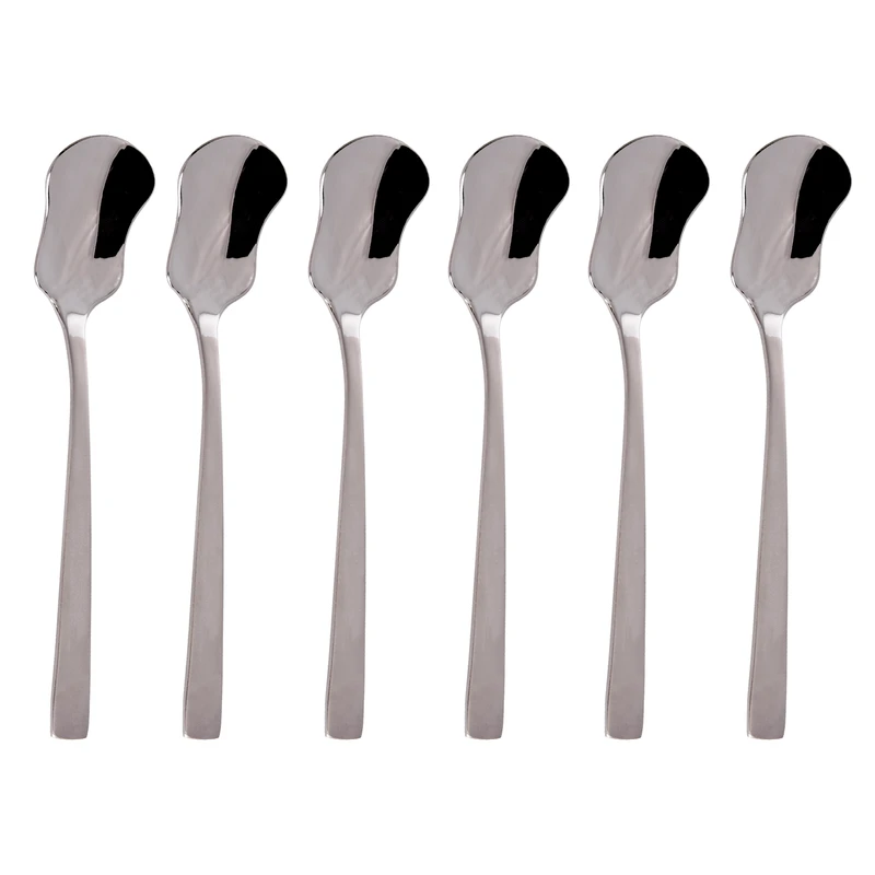 قاشق بستنی خوری ناب استیل مدل فلورانس سند بلاست ساده مجموعه 6 عددی