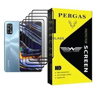 Waily Nice Pergas Glass MIX004 Screen Protector For Realme 7 Pro Pack Of 4