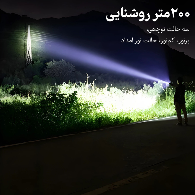 چراغ قوه اسمایلینگ شارک مدل دوکاره کد SD0716-SEK01 با نور مهتابی