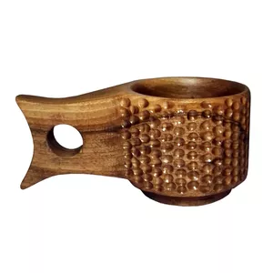 لیوان چوبی مدل کوکسا طرح ماهی
