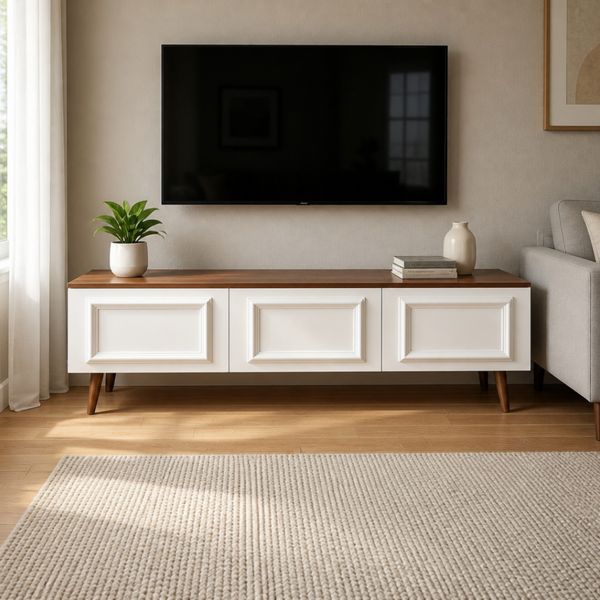 میز تلویزیون مدل کلاسیک کد 63A  مناسب برای تلویزیون تا 82 اینچ