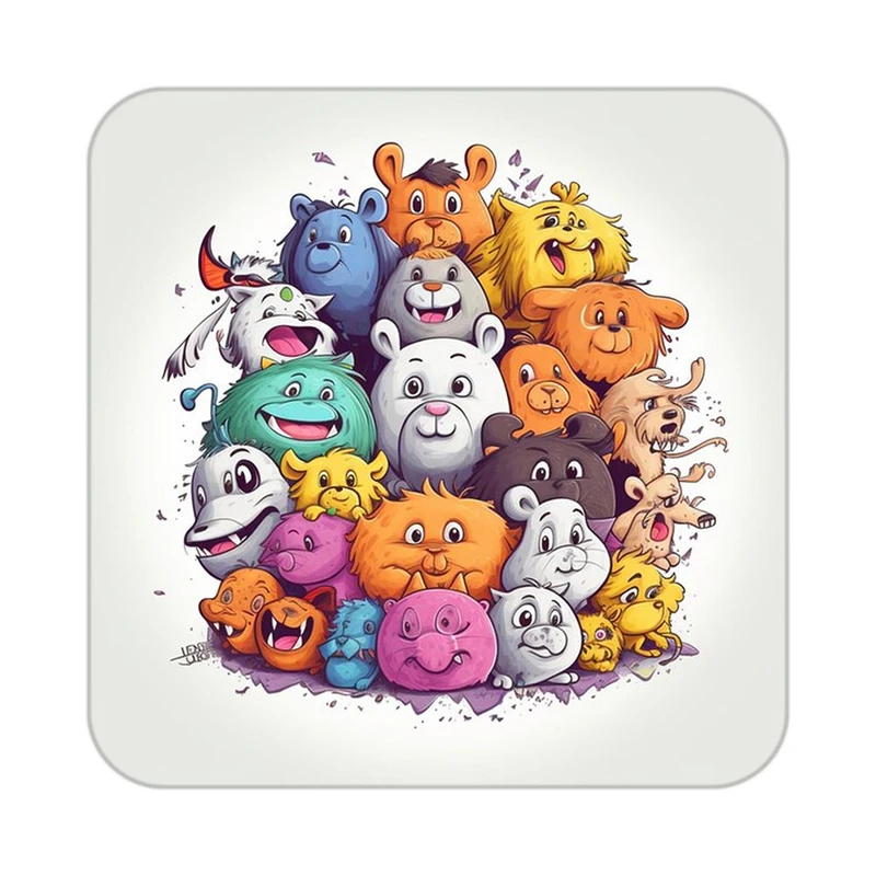 زیر لیوانی کاکتی طرح حیوانات رنگی مدل mp26878