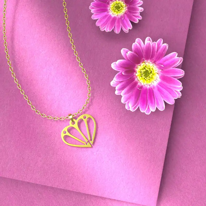 گردنبند طلا 18 عیار زنانه مدوپد مدل طرح قلب کد E1245