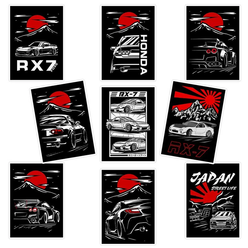    استیکر لپ تاپ ماسا دیزاین طرح car کد SAM110 مجموعه 9 عددی