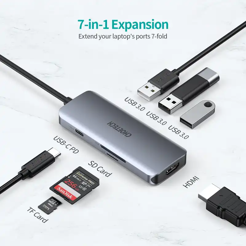 هاب 7 پورت USB-C چویتک مدل HUB_M19
