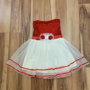 پیراهن دخترانه مدل عروس کد A.S7173 رنگ قرمز