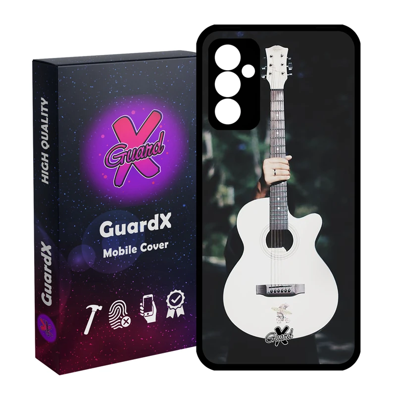 کاور گارد ایکس طرح گیتار مدل Glass10263 مناسب برای گوشی موبایل سامسونگ Galaxy A34 / A34 5G