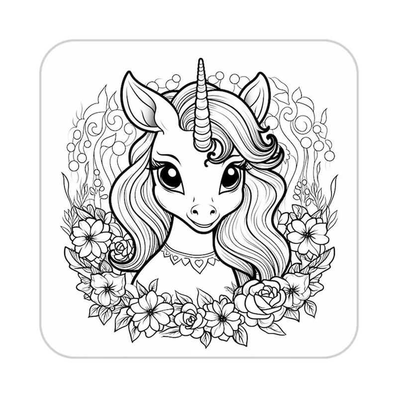 زیر لیوانی کاکتی طرح اسب تک شاخ و یونیکورن مدل mp30363