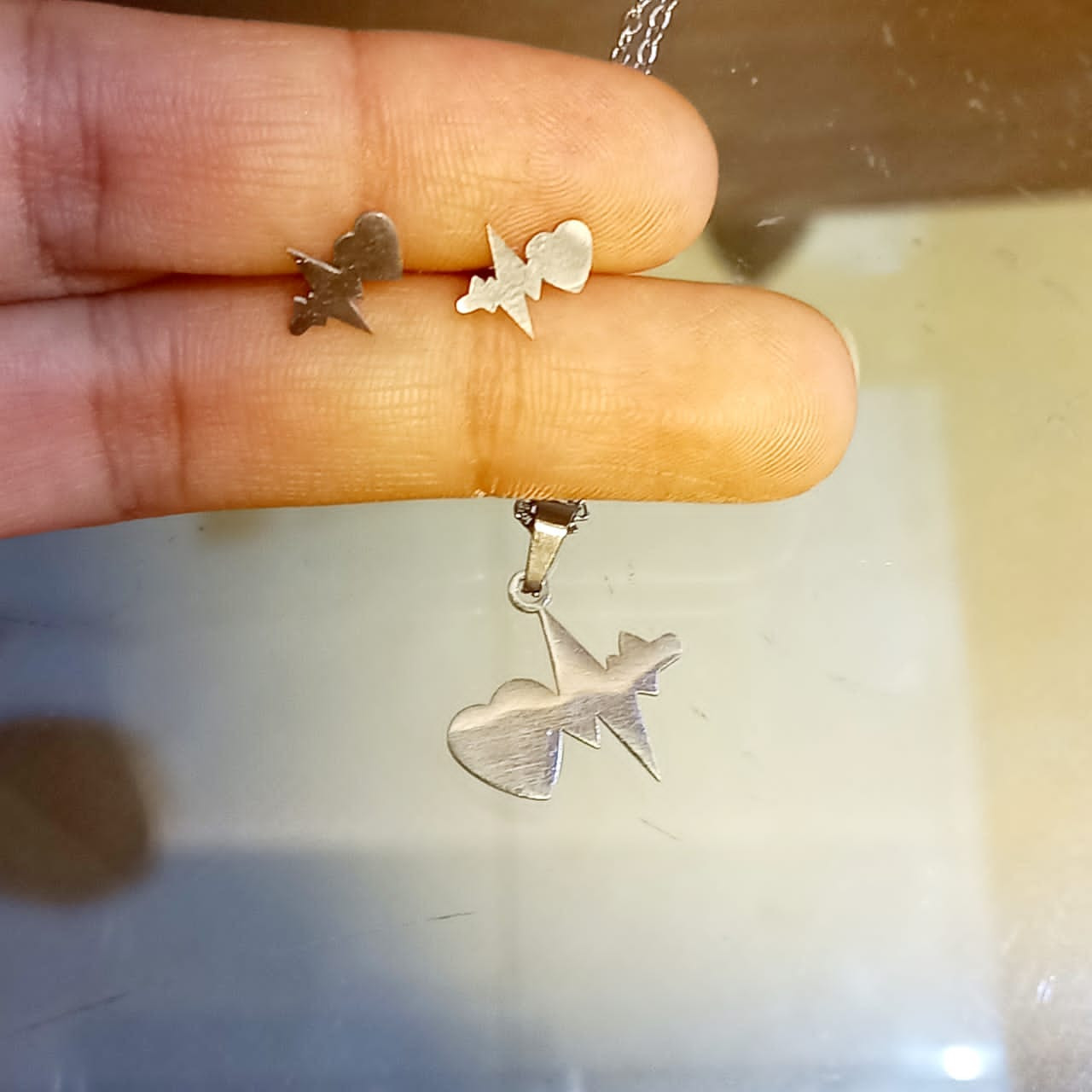 نیم ست زنانه مدل قلب و ضربان کد P2300