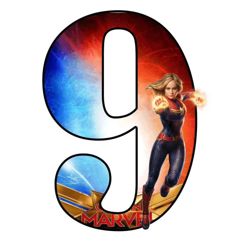   استند رومیزی تولد مدل عدد 9 طرح کاپیتان مارول کد 1522