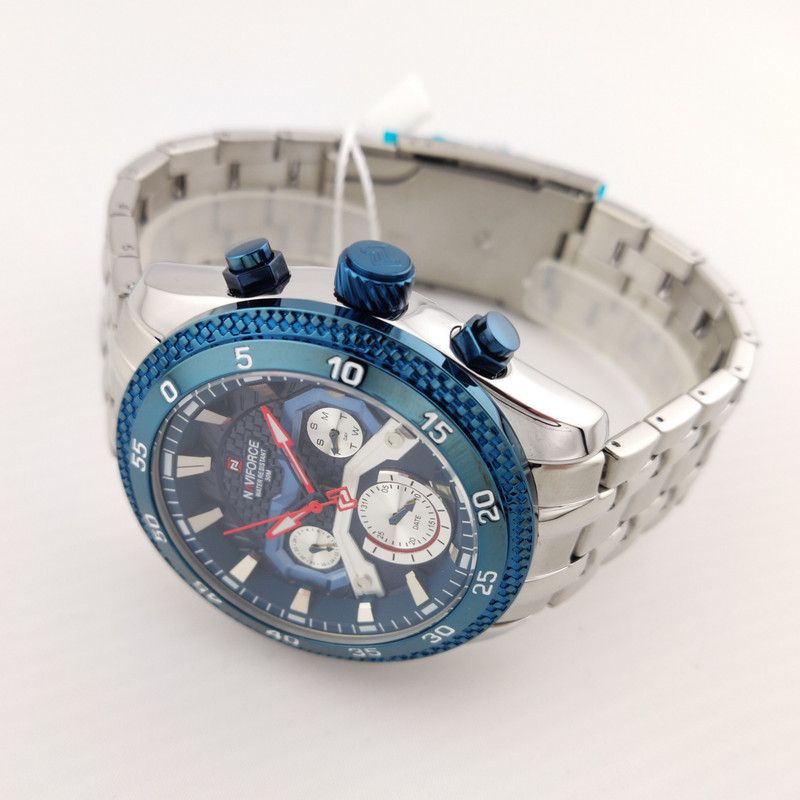 ساعت مچی عقربه‌ای مردانه نیوی فورس مدل سه موتوره فول تایم