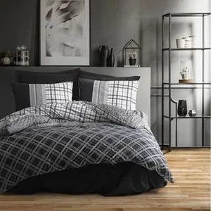 سرویس روتختی کاتن باکس مدل Complete Seti Masculine Carlos Siyah تک نفره 3 تکه 