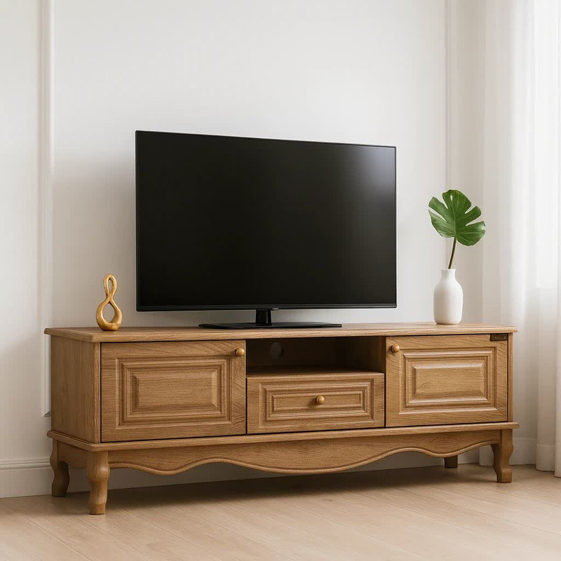 میز تلویزیون آرچین چوب مدل کلاسیک پایه چوبی 160 سانت  مناسب برای تلویزیون تا 65 اینچ