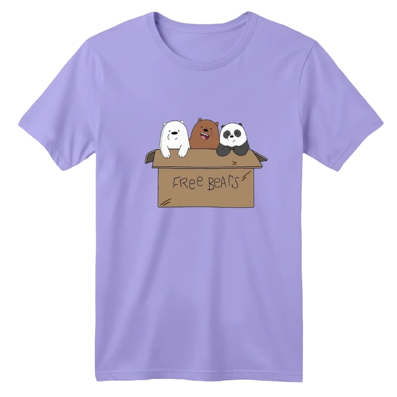 تی‌شرت آستین کوتاه لانگ یقه گرد  بچگانه مدل سه خرس و جعبه