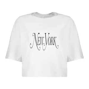 کراپ‌تاپ آستین کوتاه زنانه مدل NEW YOURK  کد L151 S