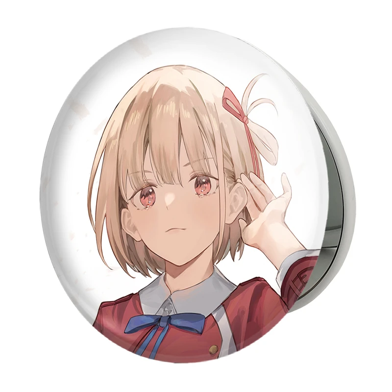 آینه جیبی خندالو طرح چیساتو انیمه لیکوریس ریکویل Lycoris Recoil مدل تاشو کد 22986 