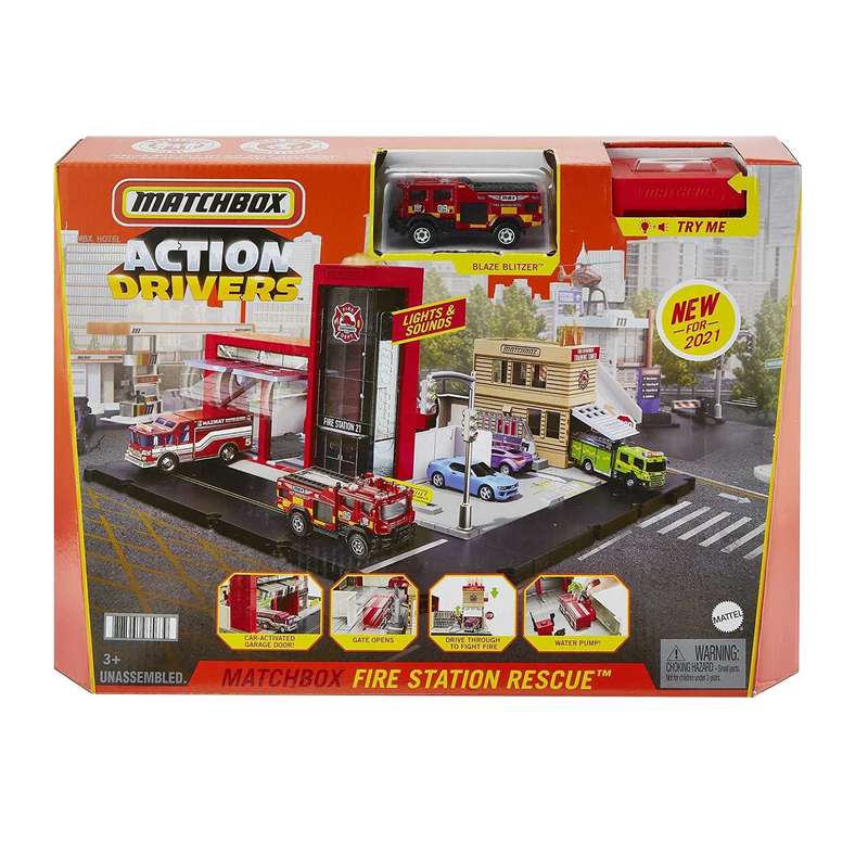 کیت ماشین بازی مچ باکس مدل Fire Station Rescue کد HBD74