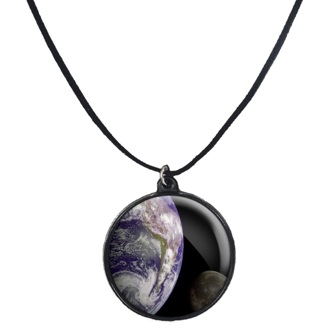 گردنبند پرمانه طرح زمین کد pmb.23504 مدل دو طرفه