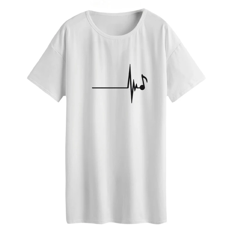 تی شرت لانگ آستین کوتاه زنانه مدل نوت موسیقی کد 1