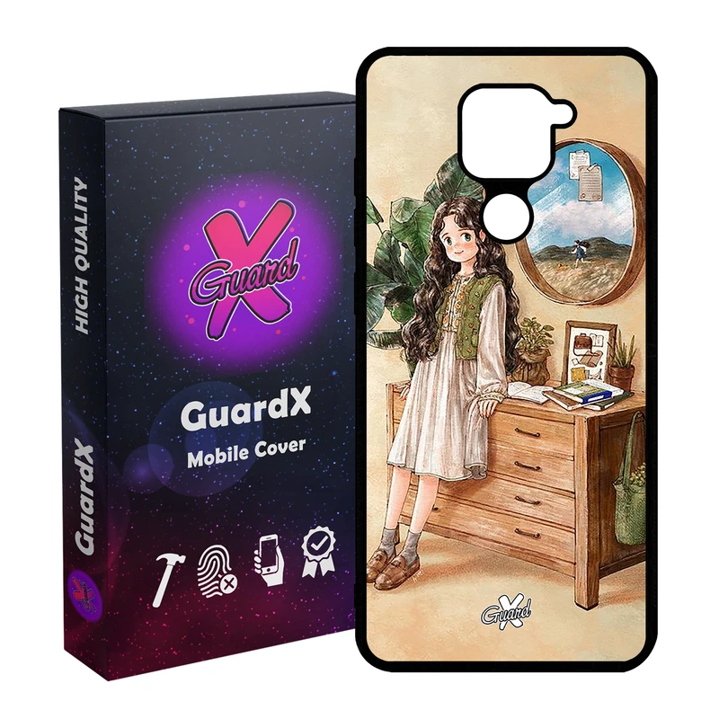 کاور گارد ایکس طرح دختر مدل Glass10308 مناسب برای گوشی موبایل شیائومی Redmi Note 9