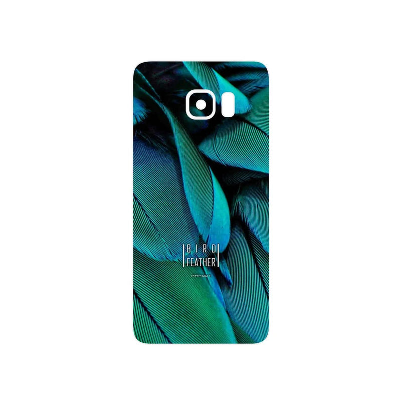 برچسب پوششی ماهوت مدل Green Feather مناسب برای گوشی موبایل سامسونگ Galaxy S6 Edge